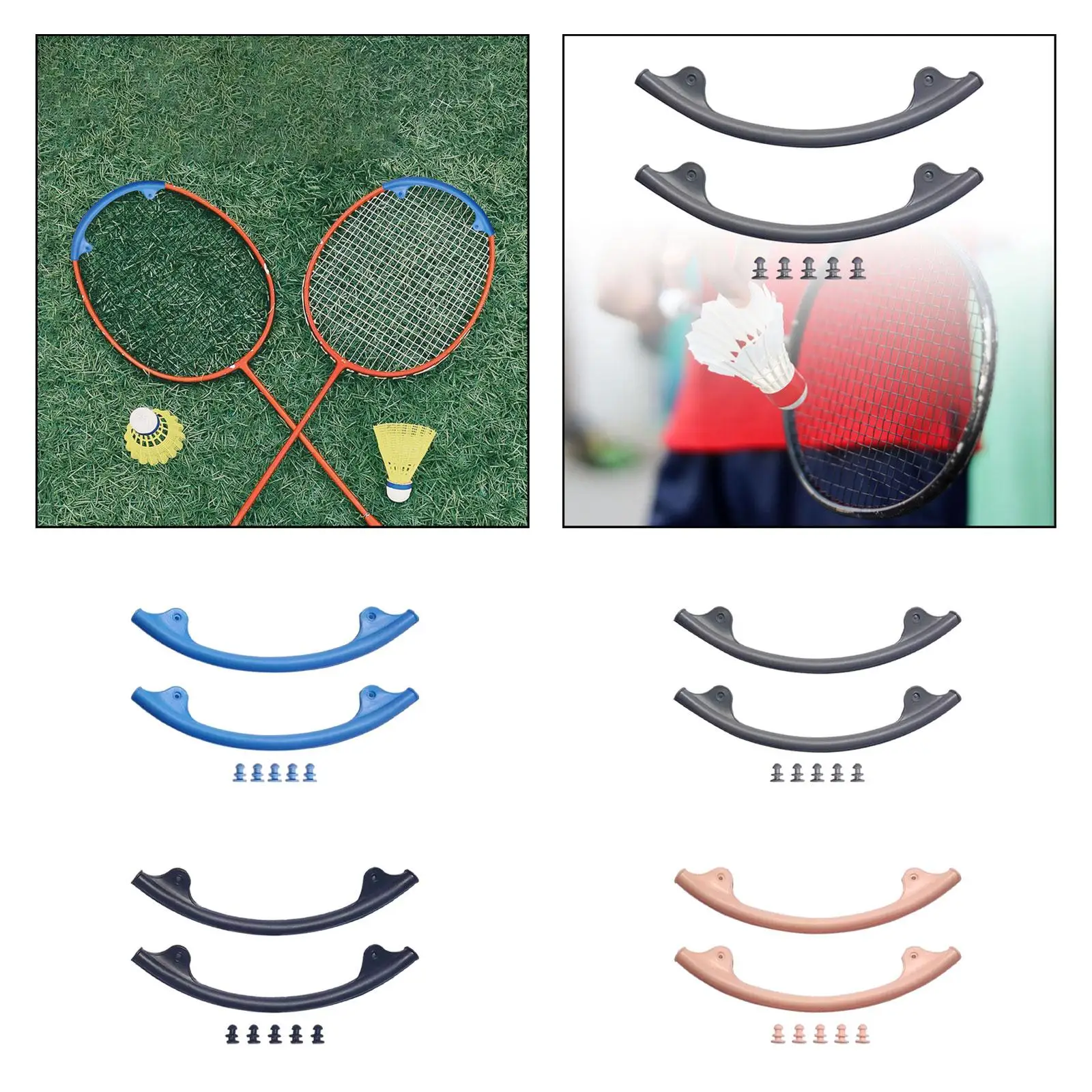 2Pcs Badminton Racket Head Sleeve Silicone Accessories Wear Resistant Practical