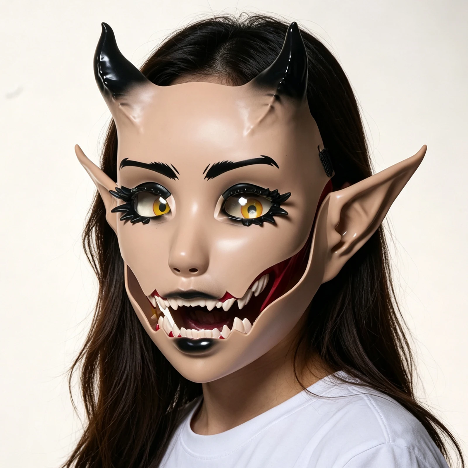 JAUPTO 7-Farbige Hornige Maske mit Beweglichem Kiefer und Offenem Mund, Fantasy-Kreatur-Maske für Halloween-Kostüme, Partys und Festivals, Gesichtsbedeckung für Erwachsene – Detail 20