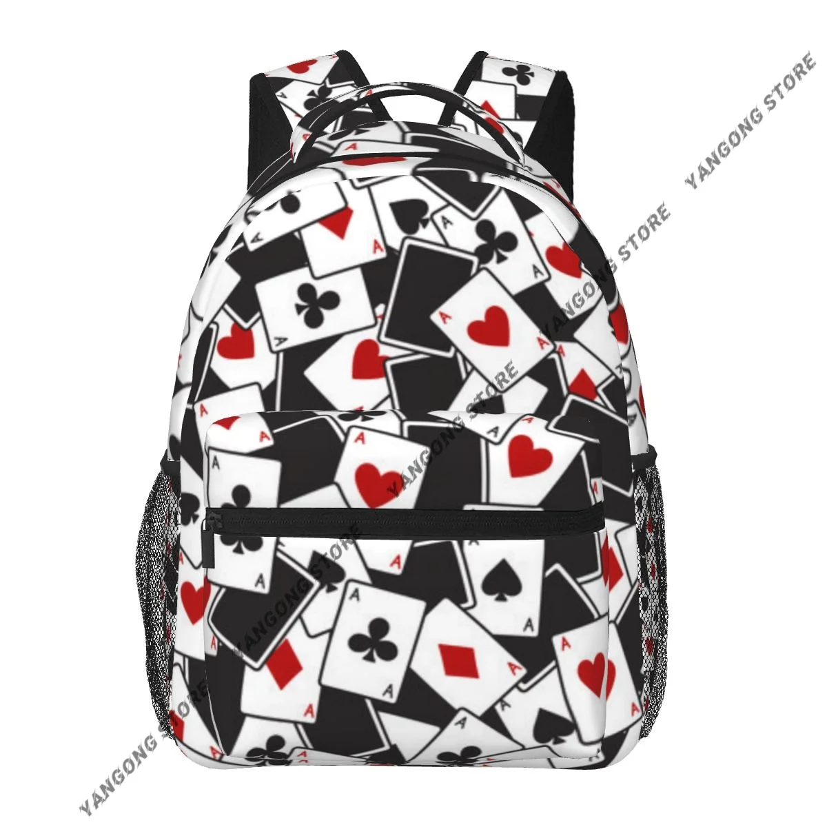 Fashion Backpack Women Men Unisex Students Backpacks Playing Cards Print Travel bag Bookbag