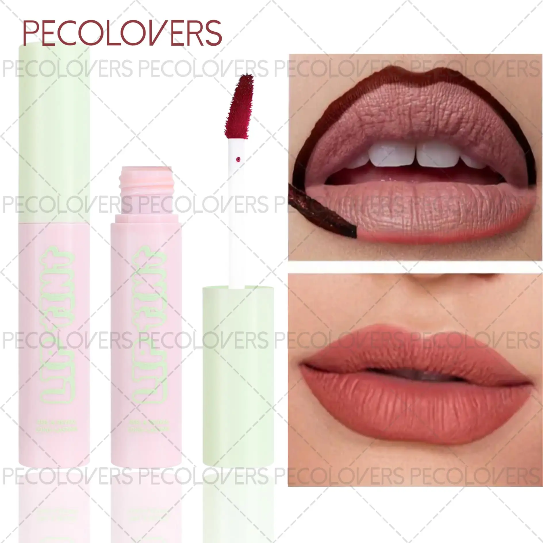 Matita per labbra staccabile e macchia per labbra 2 in 1, penna per tatuaggio labbra naturale a lunga durata, impermeabile, regalo ideale per il compleanno delle ragazze