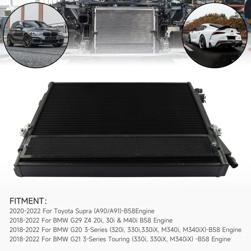 

B58 Engine High-Performance Aluminum Cooler For Toyota Supra A90/A91 2019+ BMW G-Series 2018+ Silver/Black