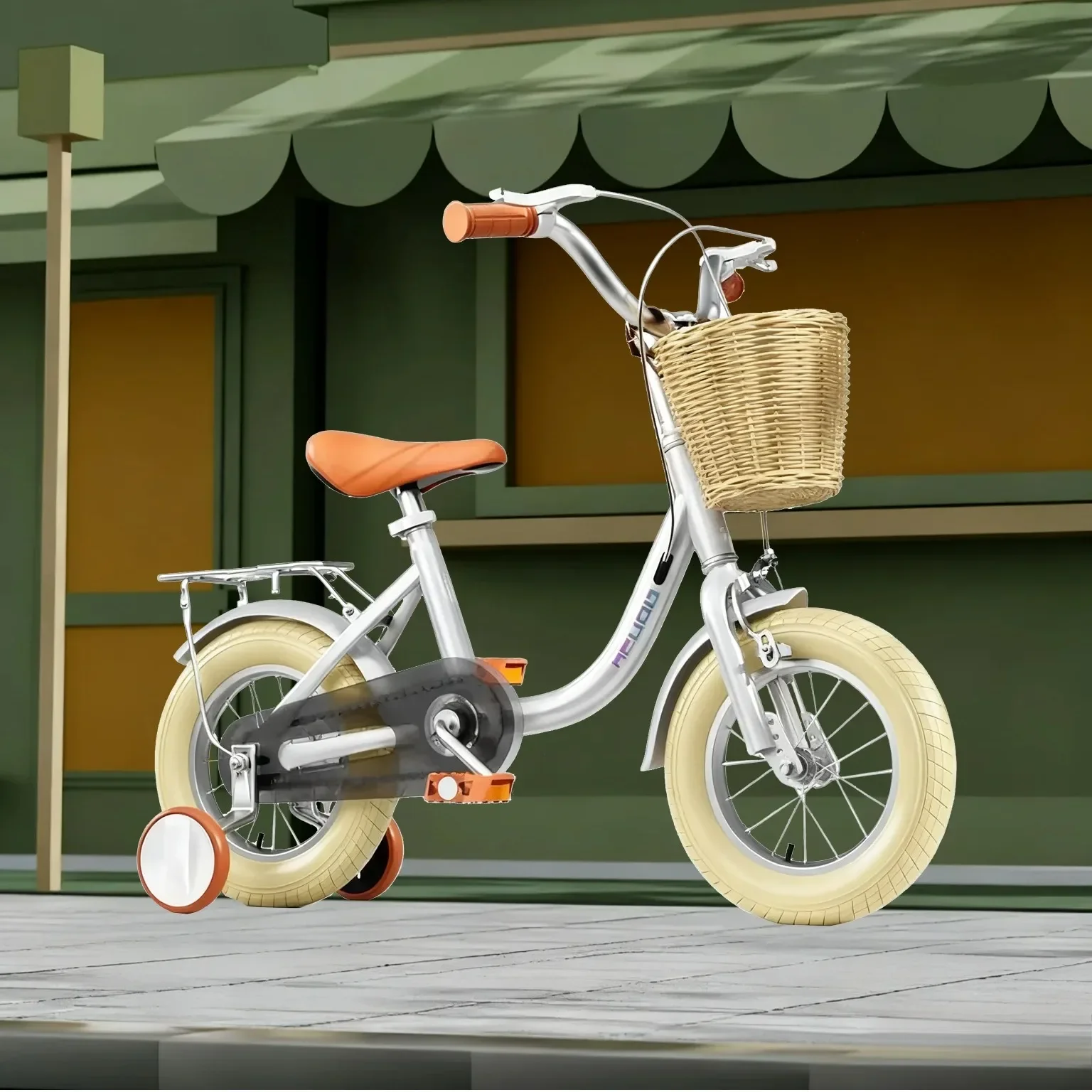 دراجة أطفال باللون الرمادي عالي الكربون مع عجلات مساعدة 12-14-16-18-20 بوصة دراجة تدريب قابلة للتعديل للأطفال #3