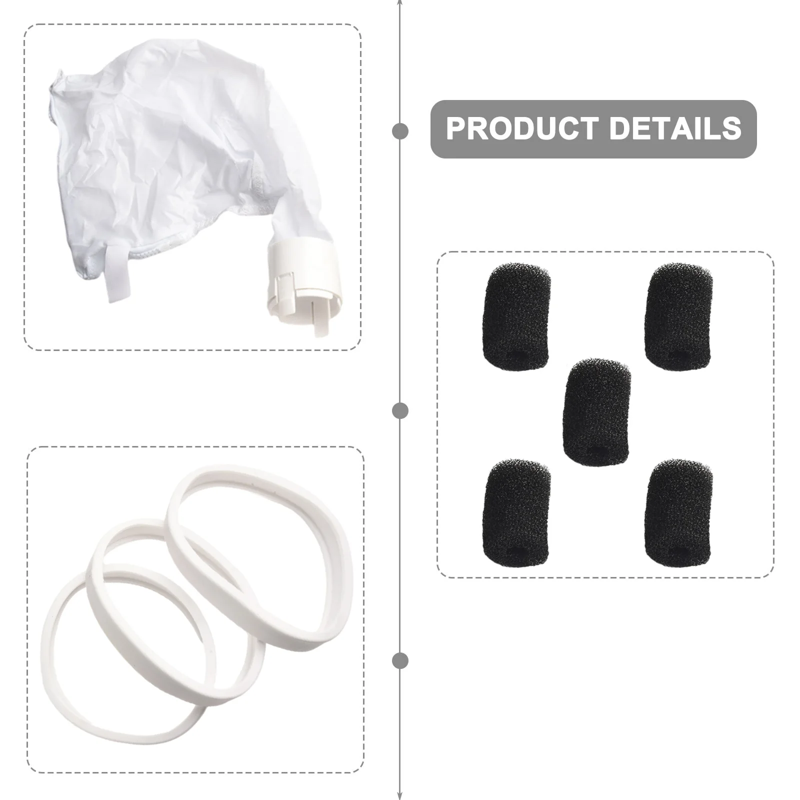Compatible Pool Cleaner Accessories Kit for Polaris For 360 380 Including K13 K16 Bags C10 Tires and Scrubbers