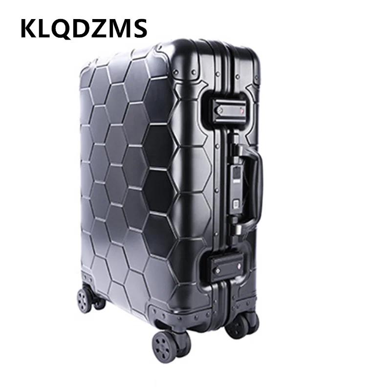

KLQDZMS The New 20-inch Luggage All Aluminum Magnesium Alloy Boarding Box Men's Business Trolley Case Handheld Travel Suitcase