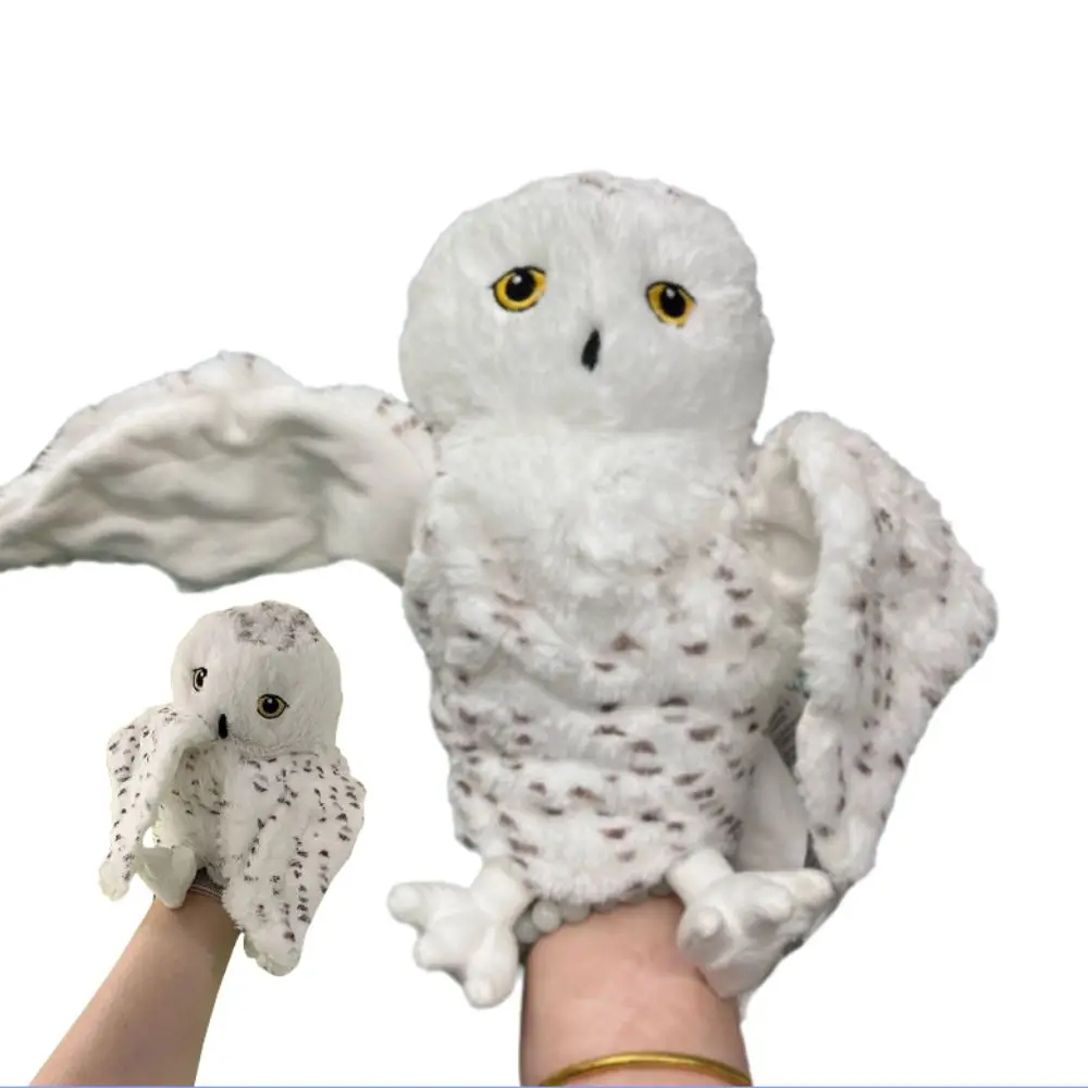 Animais brinquedos simulado coruja mão fantoche mão dedo educacional história fantoche dos desenhos animados kawaii bonecas recheado coruja pai-filho