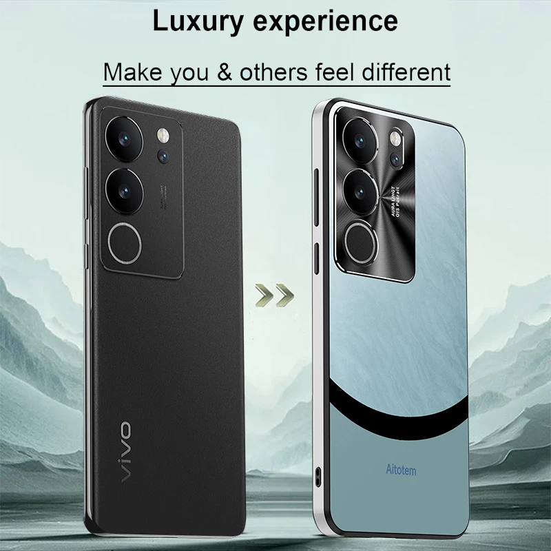 Luxe Matte Acryl Achterkant Metalen Camera Beschermhoes voor Vivo V27 V29 V30 V40 Pro Schokbestendig Zachte Telefoon Case Telefoon Shell