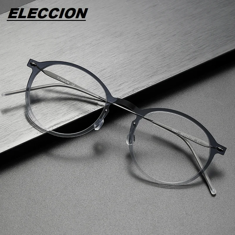 

ELECCION Luxury Brand Glasses Ultralight Nylon Titanium Eyeglass Frames For Women Full Rim Optical Spectacles Frame Men