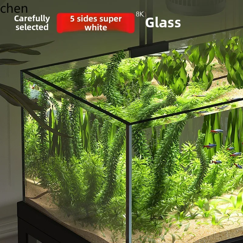 HXL fish tank professional grade stream tank ultra-white glass living room floor-to-ceiling large bottom filter aquarium