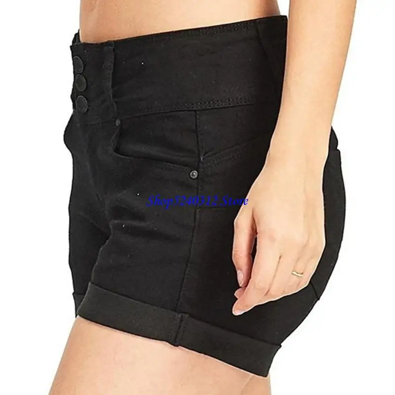 

634C Women Skinny Fit Jean Shorts Stretch Low Waist Short Pants Summer Clothing