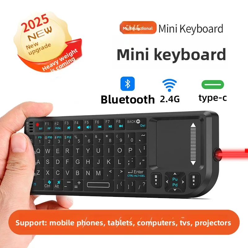 2-In-1 mini keyboard wireless bluetooth portable mini keyboard with trackpad mouse mobile phone K808 keypad