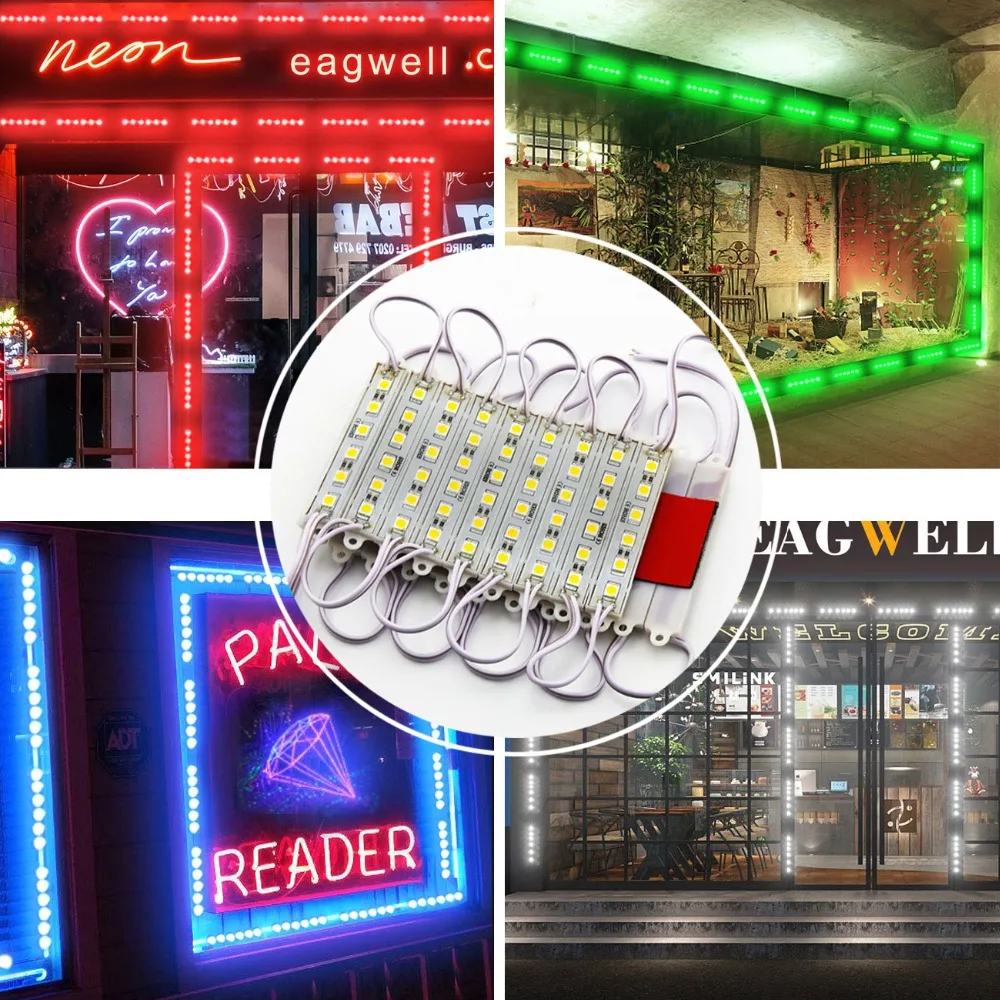 

20PCS/Lot SMD 5054 LED Module Light 6LEDs DC12V Waterproof LED Advertisement Backlight Module Storefront Light Lamp