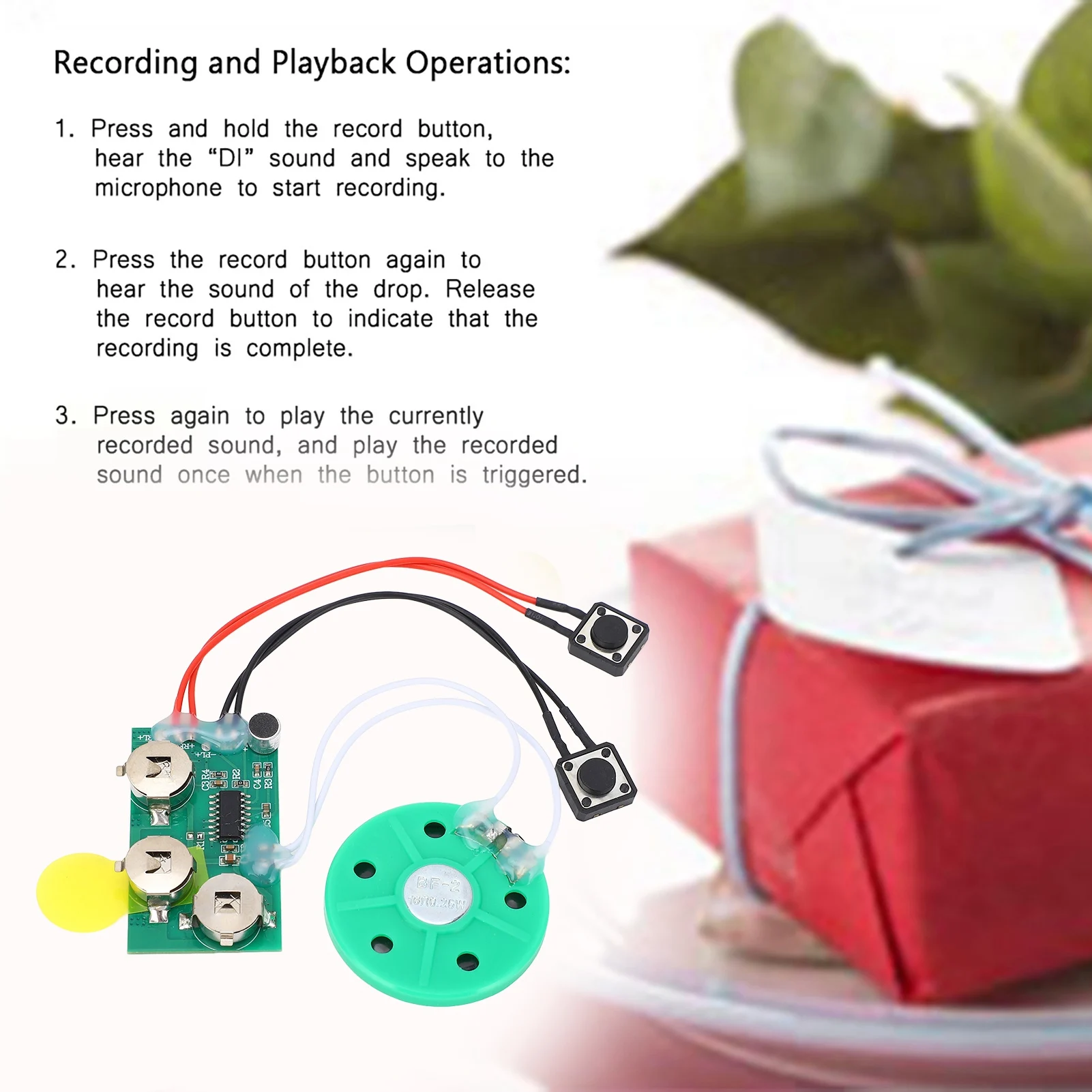 DIY グリーティングカード チップ 4分録音可能 音声サウンドチップ 音声グリーティングカード ホリデーグリーティングカードモジュール