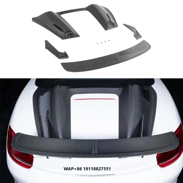 

For 718 981/982 GT Style Tail Wing Upgrade with High-quality Dry Carbon Fiber Rear Spoiler Featuring Hump wings