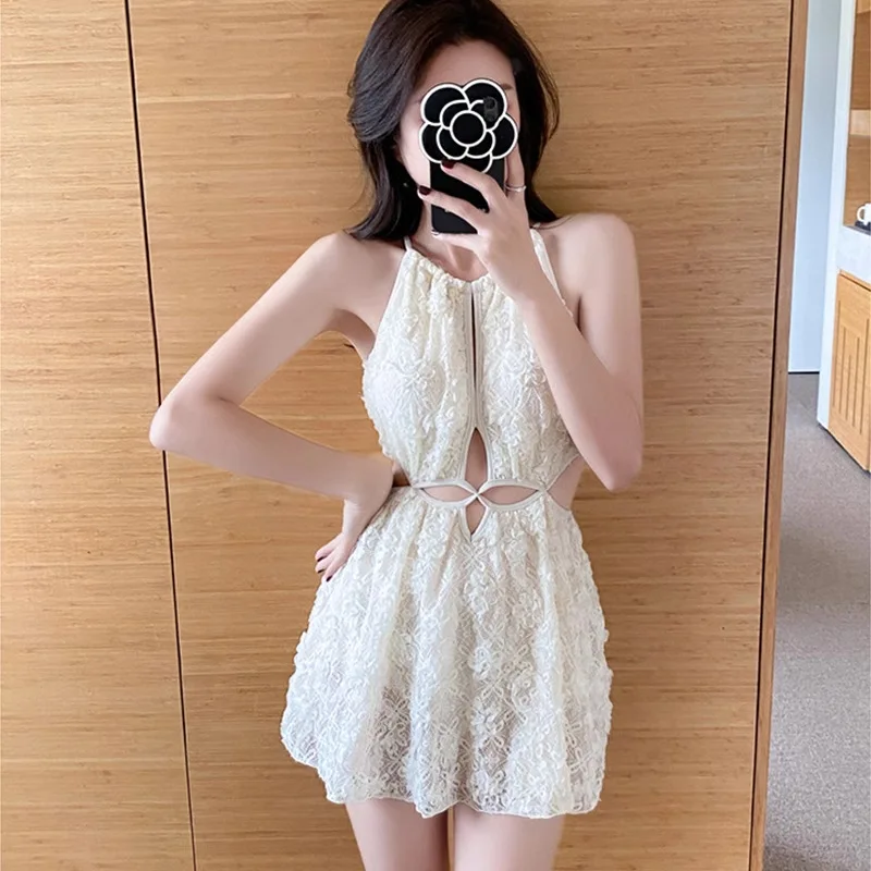 

Женский новый чистый и консервативный высококачественный сексуальный сексуальный купальник для похудения живота и телесного цвета с бретелькой на шее