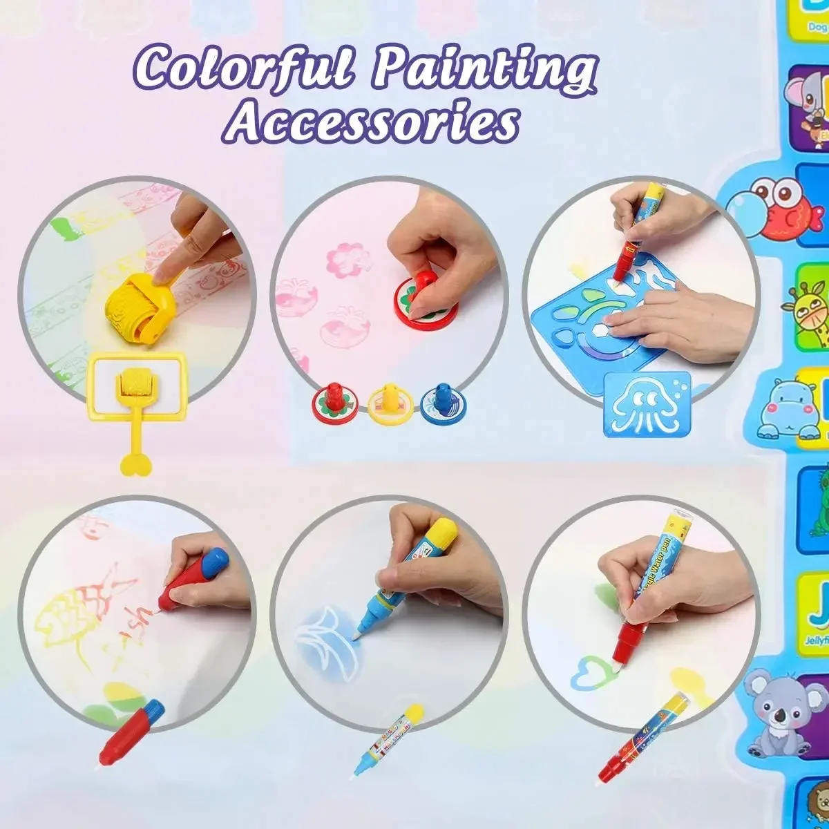 Magic Water Drawing Mat  Magic Doodle Board Reusable Writing Educational Pad for Children Toddler Learning Toys