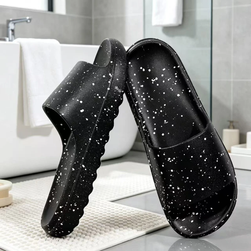 

Summer Speckled Thick Sole Slides Unisex EVA Non-slip Slippers Soft Elastic Casual Sandals For Daily Use