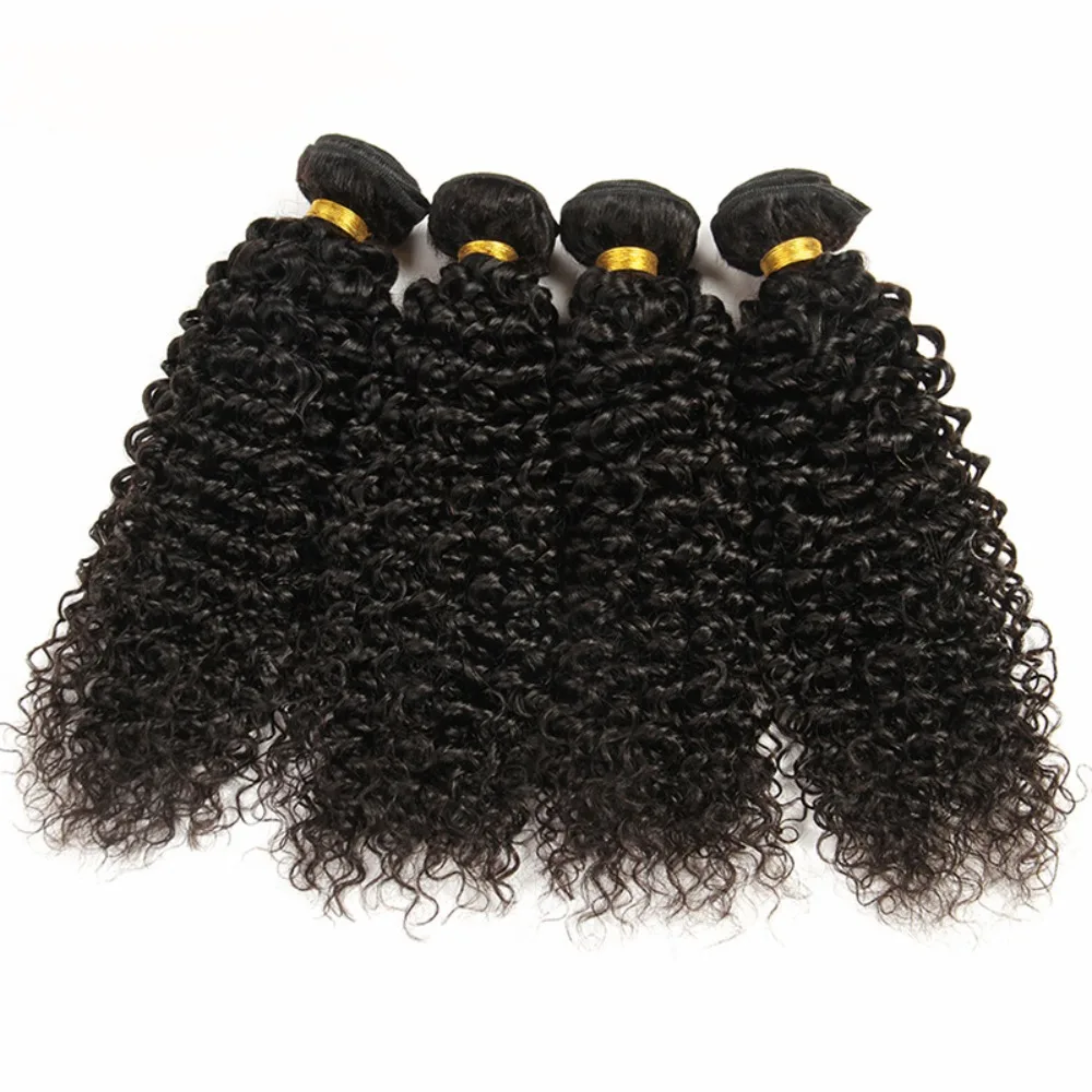 Peruvian Kinky Curly Human Hair Bundles Extensions 100g/PC Hair Natural Color Double Weft 1/3/5/7Pcs Set Full End 8-20 Inch image 2