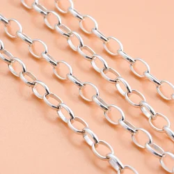 S925 Sterling Silver Chain semi-finished oval chain manual DIY Bracelet foot chain material accessories