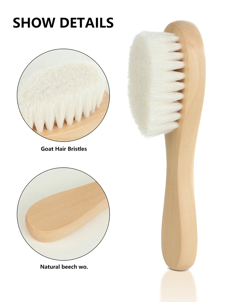 Baby Hair Brush Baby Hairdressing Wooden Comb Pure Natural Wool Brush Wool Comb Shampoo Shower And Wooden Brush