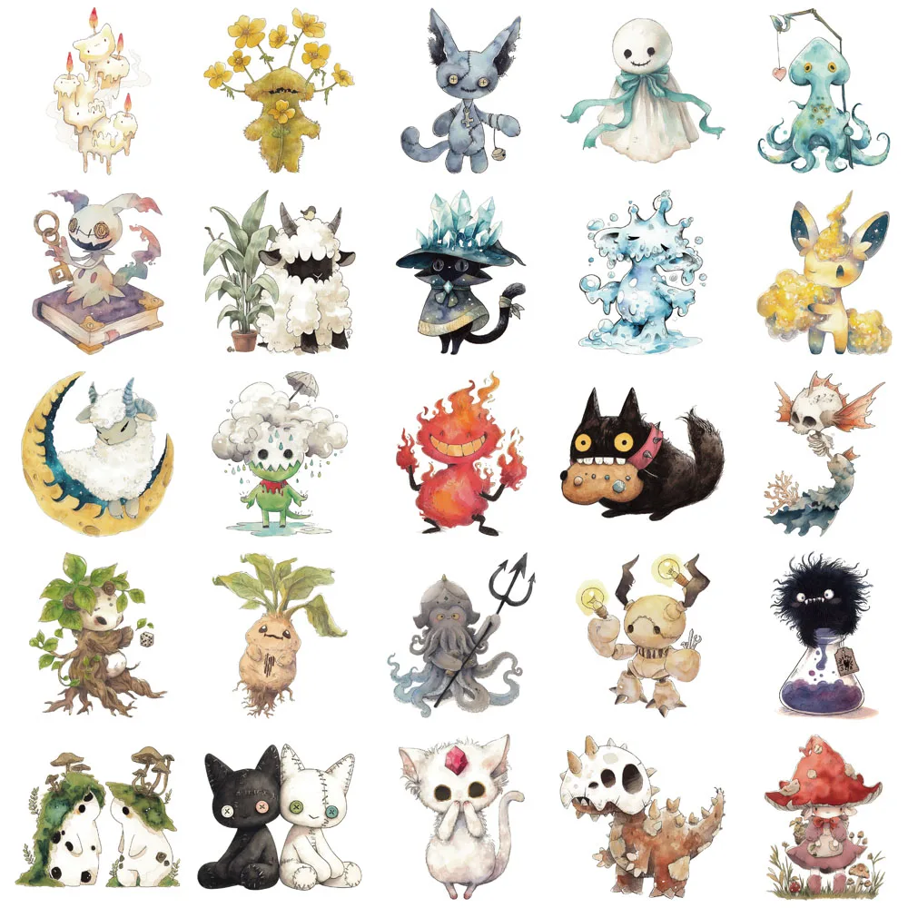 50/100PCS Kreative Absurd Märchen Monster Nette Aufkleber Dekorative Telefon Tassen Notebook Telefon Fällen Personalisierte Aufkleber