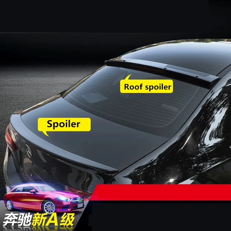 AMG Style For Mercedes Benz A Class W177 Sedan Roof Spoiler ABS / Carbon Fiber Material Car Rear Trunk Windshield Wing Body Kit