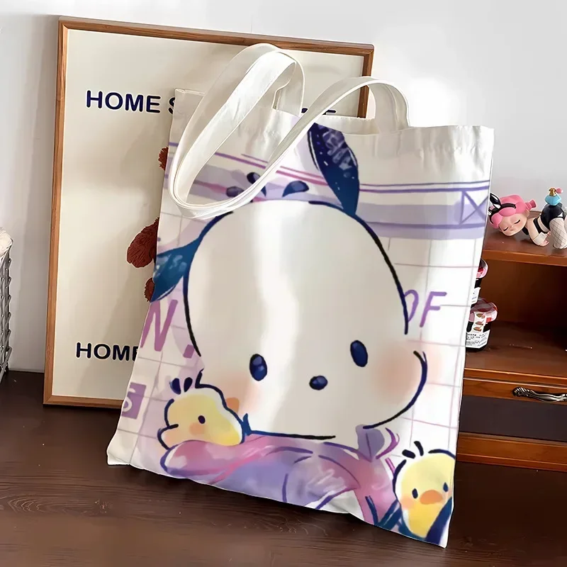 Pochacco Canvas Bag Large Capacity Student Tutoring Class Handbag Shoulder Bag Cute Beautiful Small Gift Nice