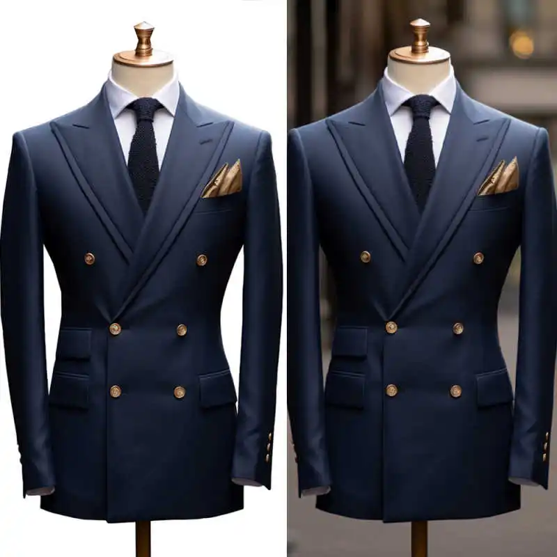 

Formal Wedding Tuxedos 1 Piece Set Jacket Peaked Lapel Men Suit Business Double Breasted Evening Prom Grooms Blazers Customized