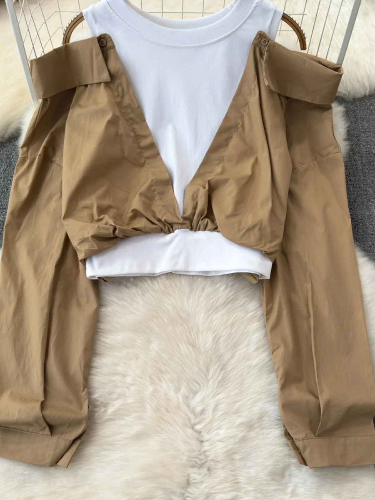 Frühling 2025, rund, Ne-Farbe, Blo Long, Sve, Bared Irt, modische, lockere Passform, mittellange Freizeitbluse für Damen
