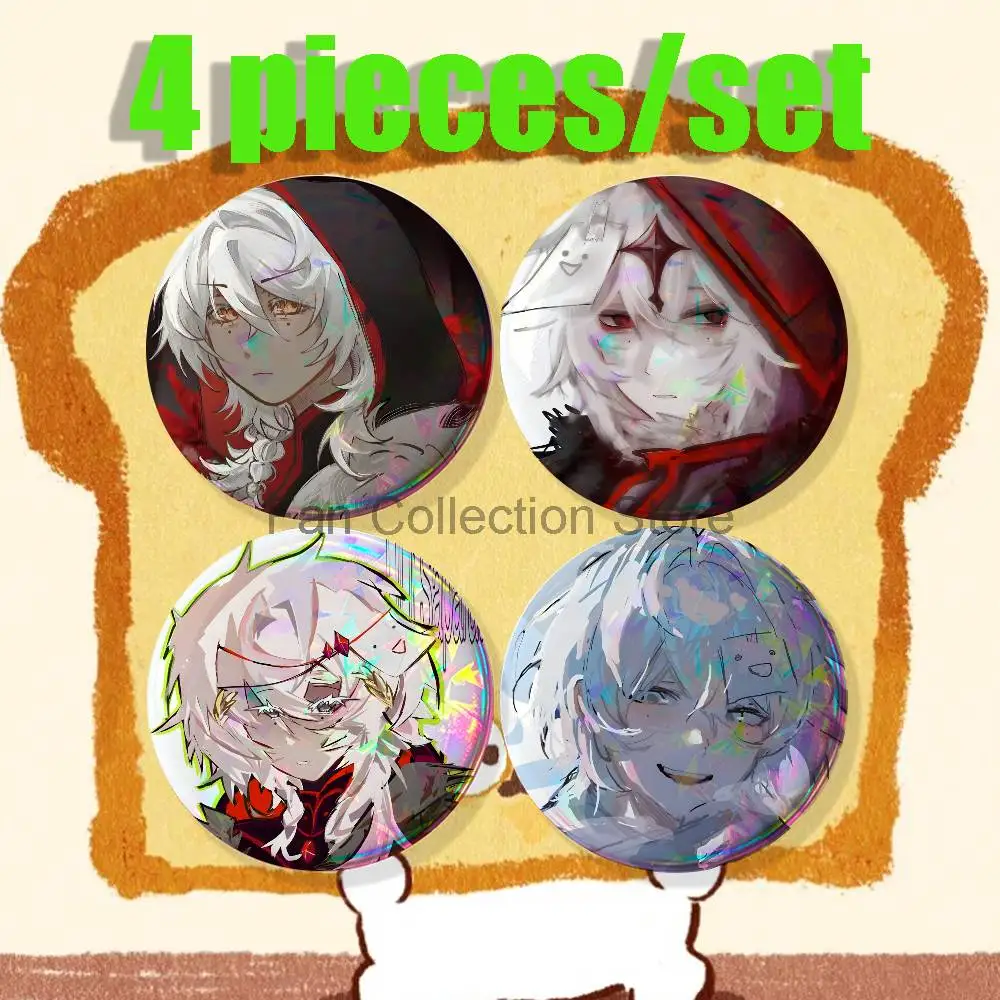S-Saparata 4-piece set Pins Backpack Clothes Jewelry Accessories Cartoon Round Brooch Button Badge Fans Collection Gifts