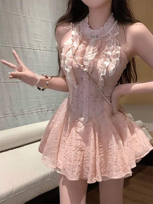 

Sweet Waist-Cinching Svel Princ Dr Women's Summer 2025 New Sle Slimming ort Skirt High Waist Puffy Dr