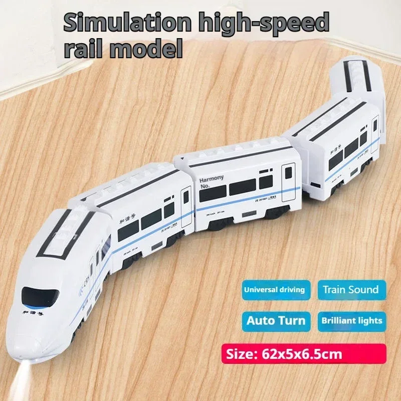 

Kids DIY Simulation High Speed Railway Train Toy Car Electric Sound Light Model Train Educational Toys Boys Girls Gift Birthday