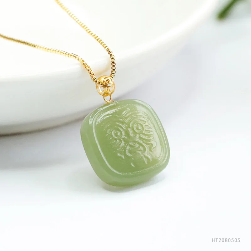 

Yaoyu 18KGold Inlaid Natural Hetian Jade Pendant Zakiram Necklace Factory Wholesale DropshippingHT2080505