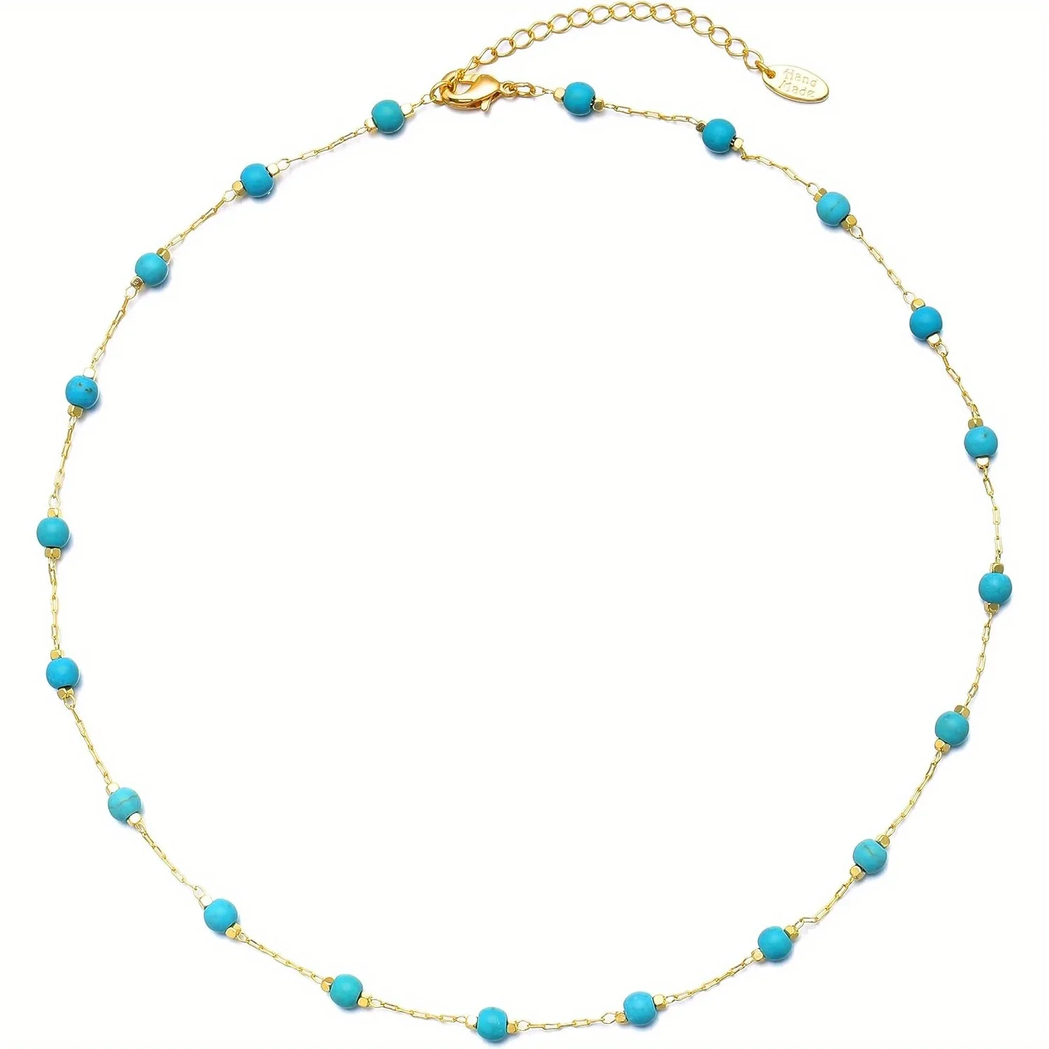 

Beaded Necklace for Women Handmade Healing Crystal Stone Choker Colorful Bohemian Necklaces Summer Beach Jewelry Gift for Women