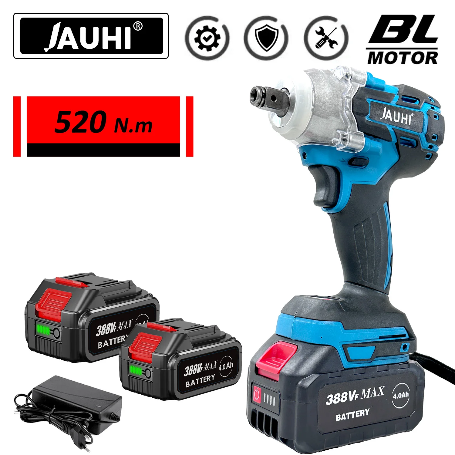 jauhi brushless chave eletrica chave soquete de impacto baterias makita 18v ferramentas de instalacao eletrica home 520nm 01