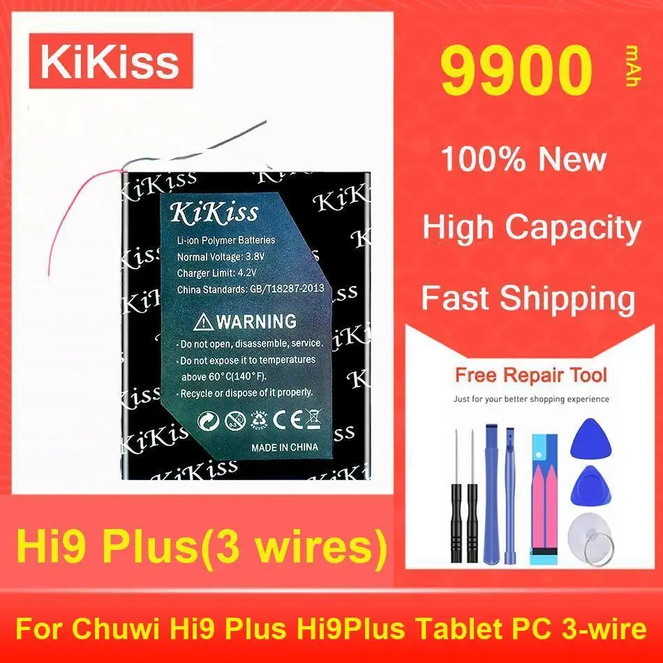 

Kikiss Battery 9900Mah Hi9 Plus(3 Wires) For Chuwi Plus Hi9plus Tablet PC 3-Wire
