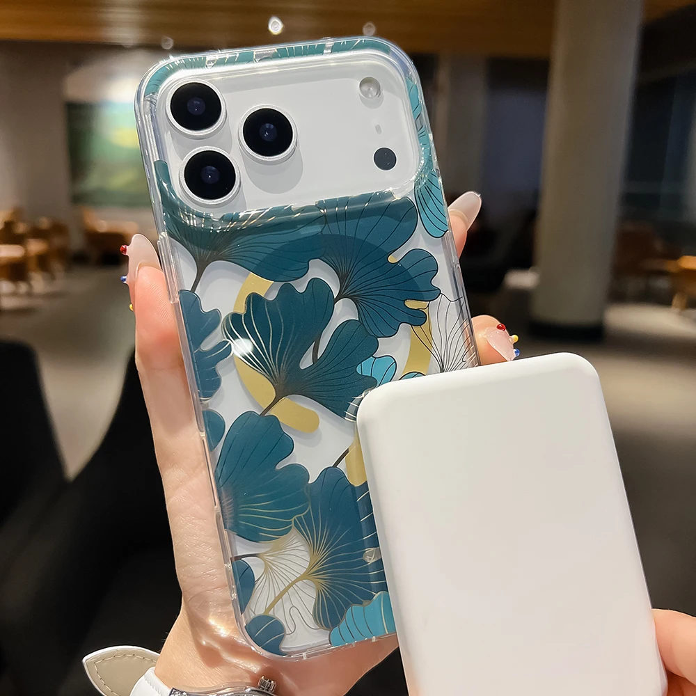 Luxuriöse Blumen-Magsafe-Handyhülle für iPhone 18 17 16 15 14 13 Pro Max 16E Magnetische Kabellose Ladefunktion Stoßfeste Hartschale – Detail 9