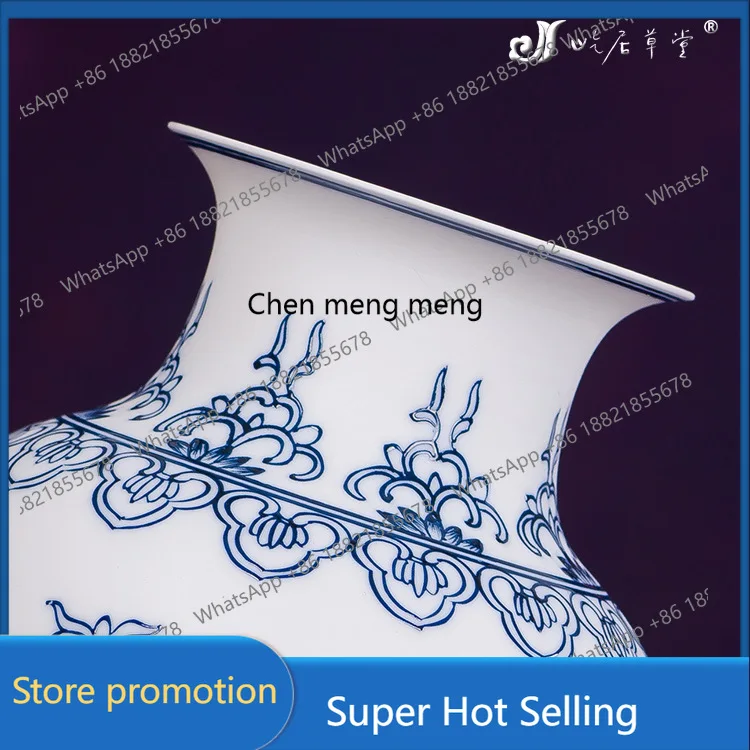 A6239 Botella de melón de invierno pintada a mano ocho tesoros Jingdezhen jarrón pequeño de cerámica porcelana azul y blanca sal directa de fábrica