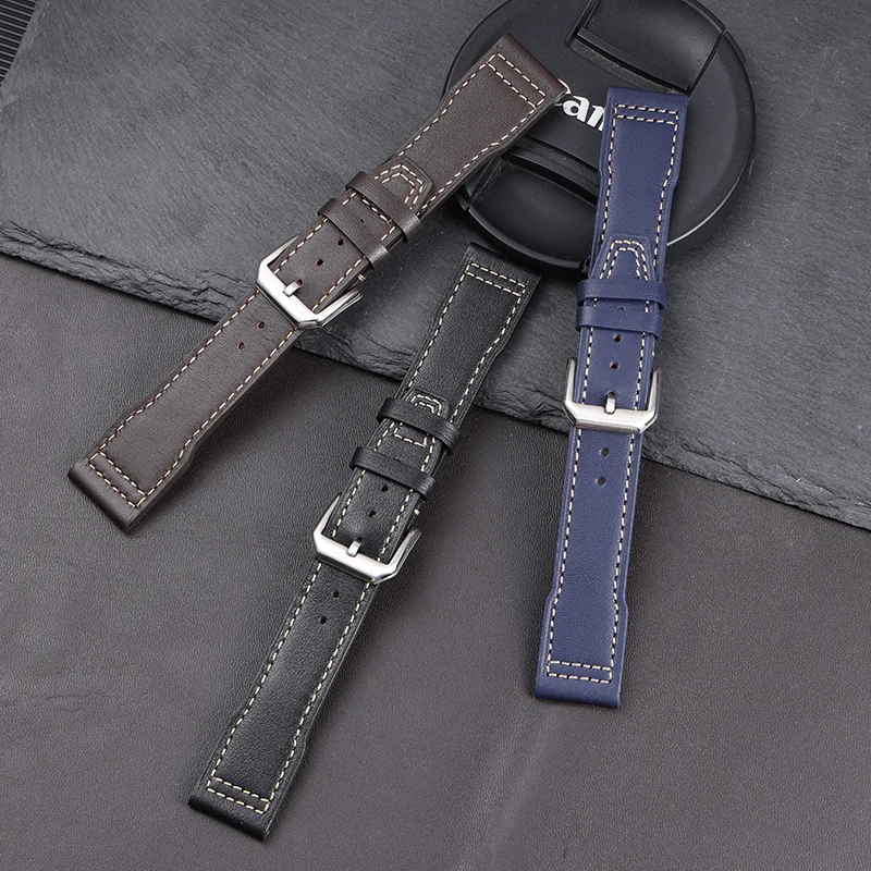 Genuine Leather Watch Strap 20mm 21mm 22mm for IWC Pilot Portugieser Portofino Watchband Cowhide Belt Bracelet Watch Accessories