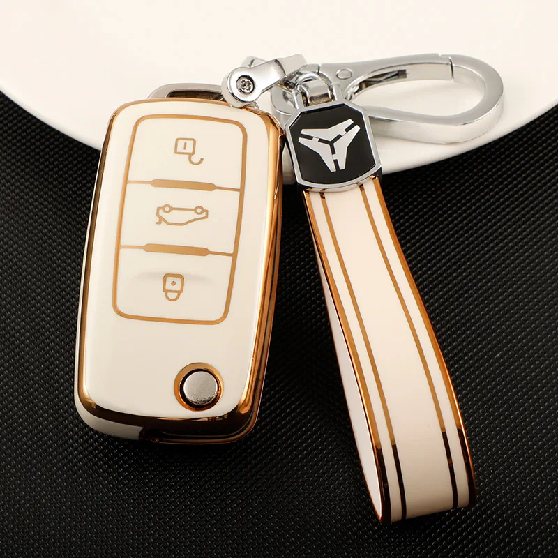 New TPU Car Remote Key Case Cover For Volkswagen VW Polo Golf Passat Tiguan Beetle Caddy T5 Up Eos Skoda Octavia Seat Leon Altea