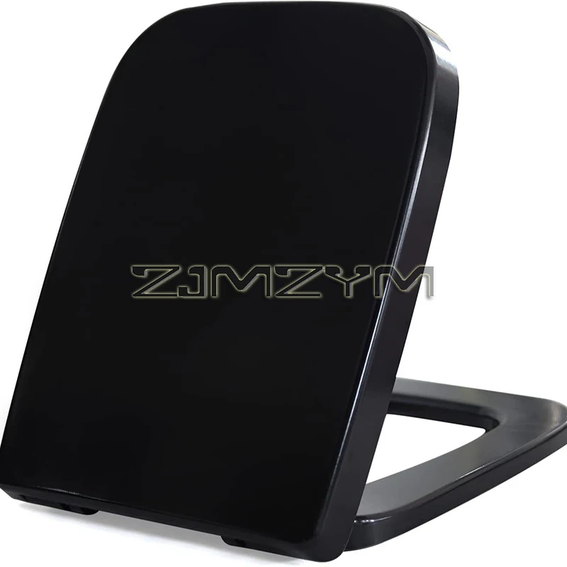 Household Square Rectangle WC Toilet Seats Cover Bowl Lid Top Mounted Thick PP Board Soft Closure