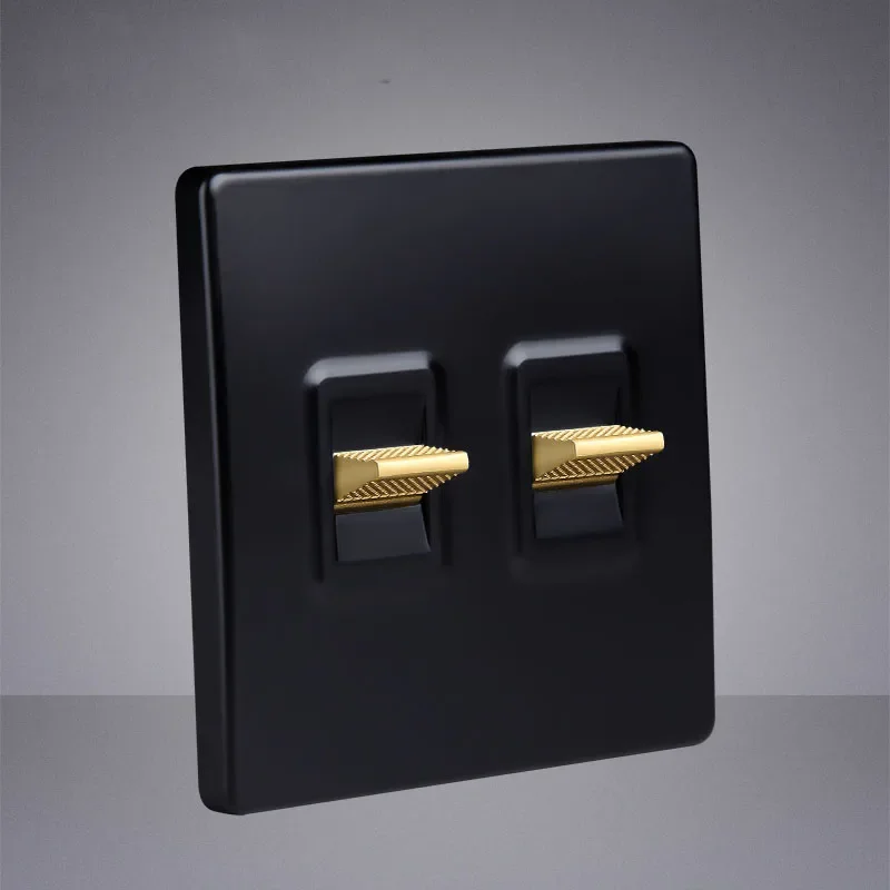 Retro Toggle Switch Gold Lever 1 2 3 4 Gang 2 Way Wall Light Switch PC Panel Wall Socket For Home