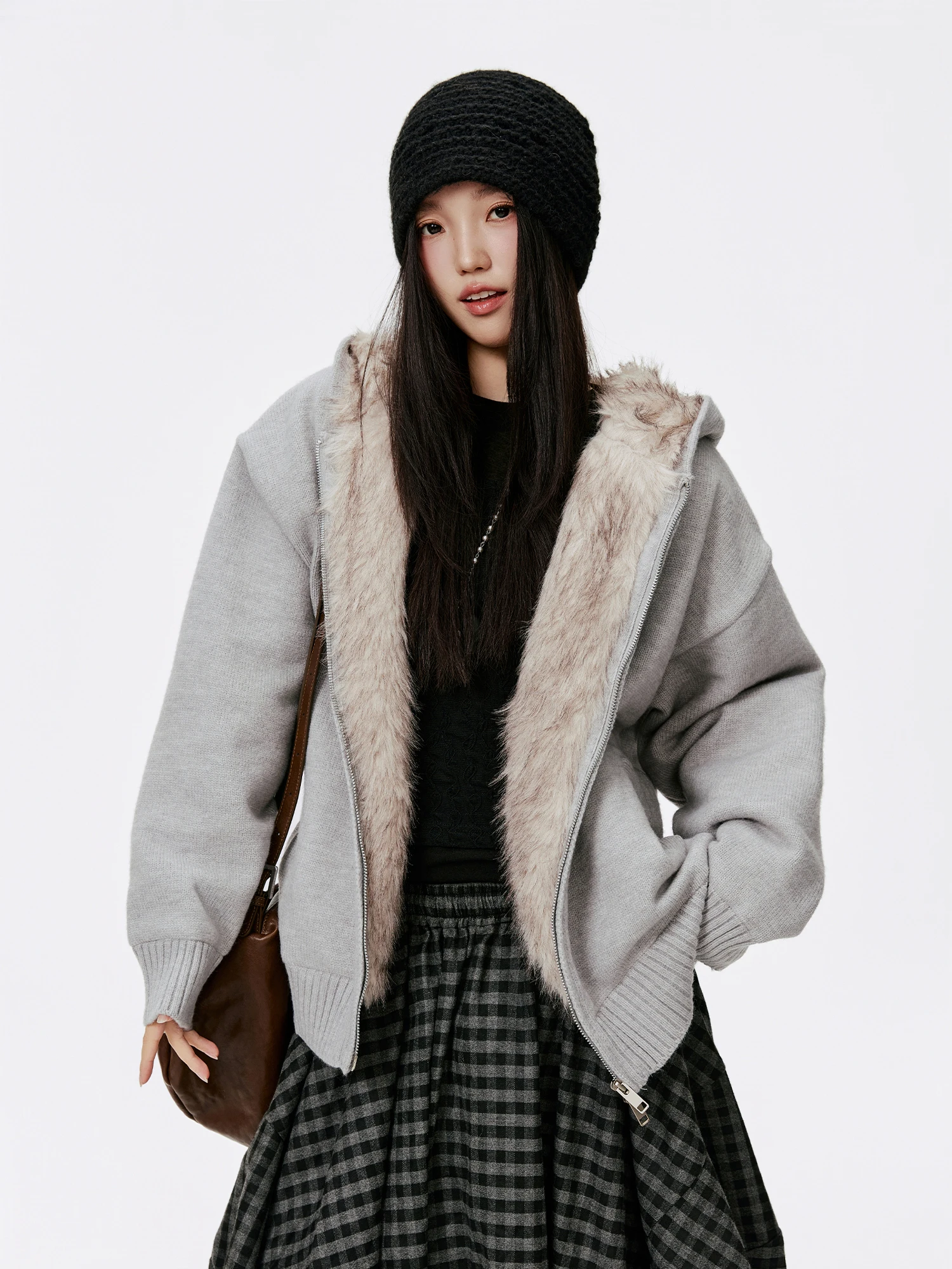 

Женская зимняя вязаная куртка Burgenland Fce с капюшоном, утепленная, с большим меховым воротником, винтажная, с принтом Mountain Eagle