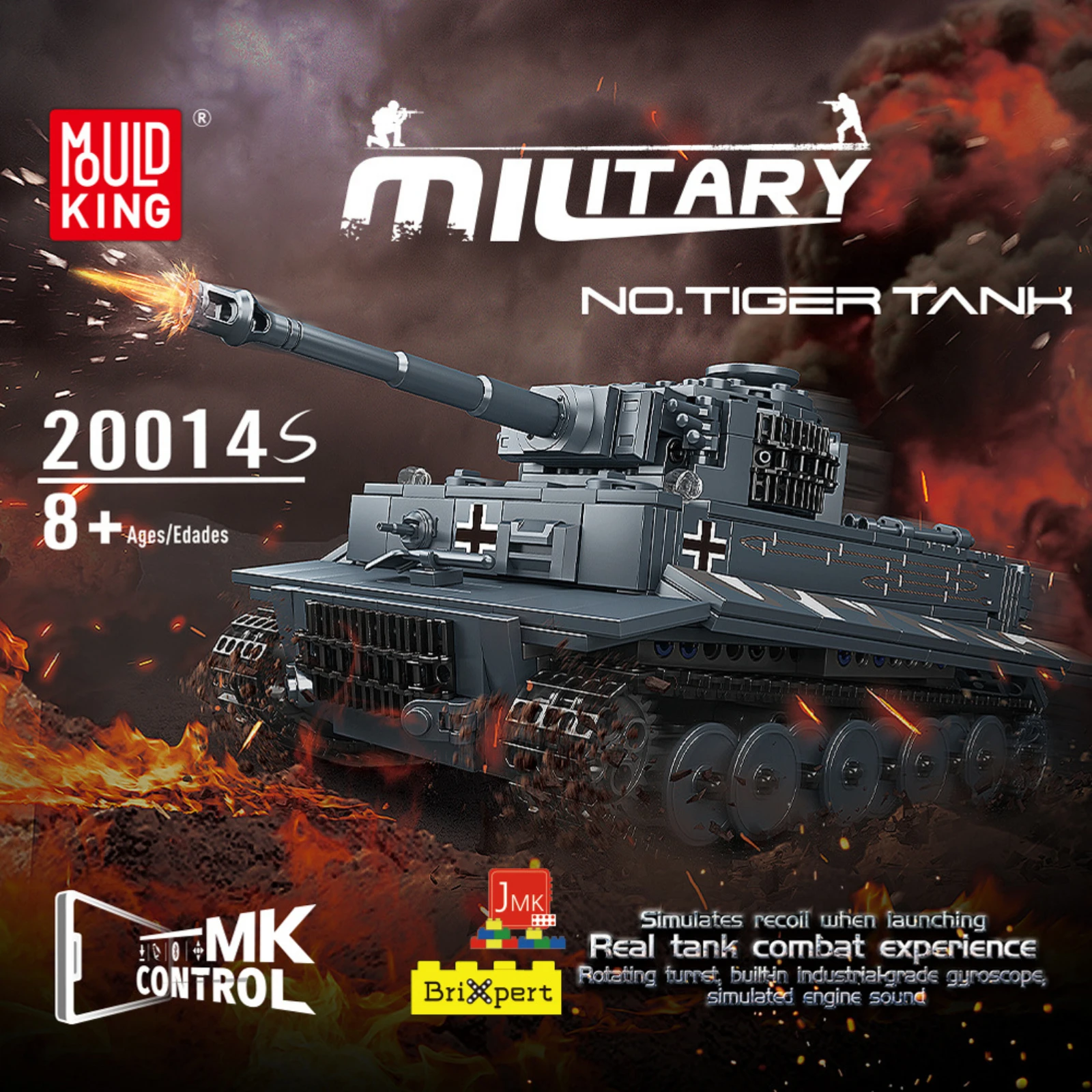 

800Pcs Tiger Tank Building Blocks Mini Blocks Military Model Kit with APP Control for Teens and Adults