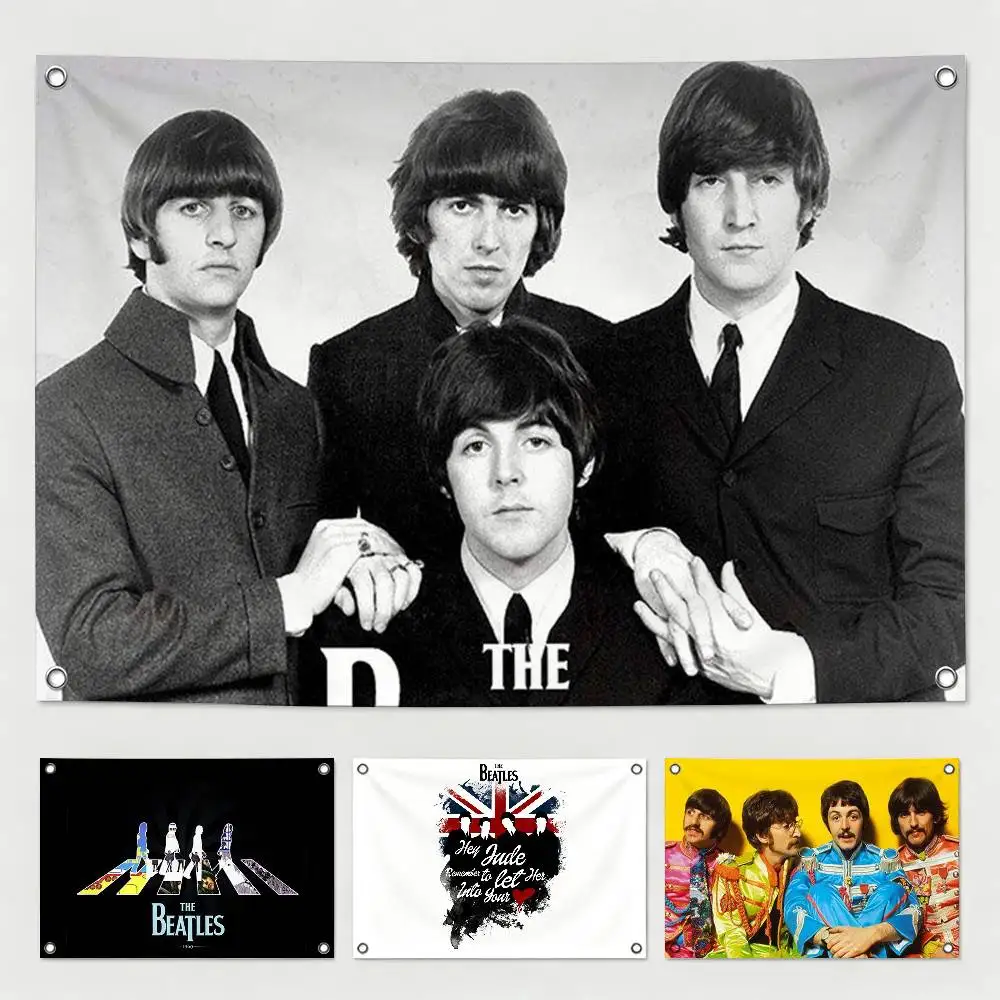 Vintage Popular Band The Beatles Flags Wall Hanging Tapestry Outdoor Garage Room Decorative flag Background Blanket