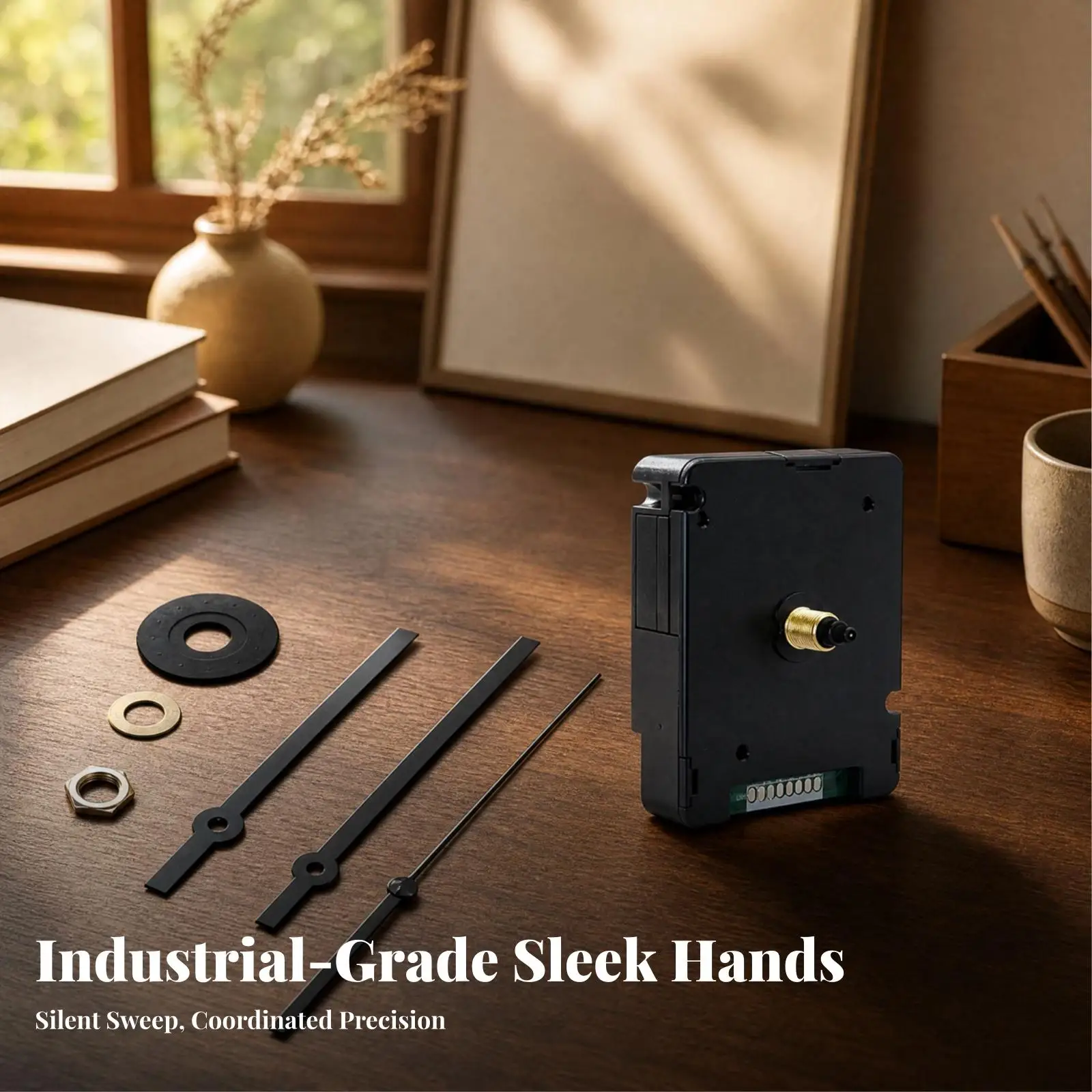 Quiet Radio Clock Movement for Wall Clock Replacement with Brass Aluminum Hands Kit