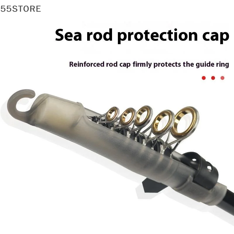 1/6/7Pcs Sea Fishing Rod Cap High Strength Anti-collision Long Casting Rod Tip Protective Cover Telescopic Fishing Pole Cap