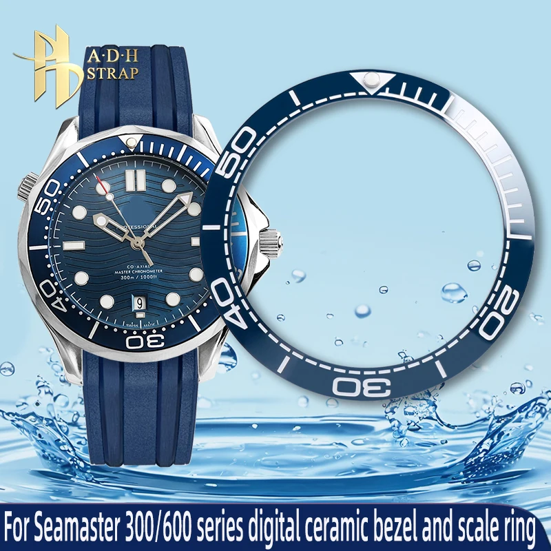 

For OMEGA Seamaster 300 600 Ceramic Outer Ring of Watch 212.30/22/32 215.30 Quarter Orange Digital Bezel GraduatedOuter Ring