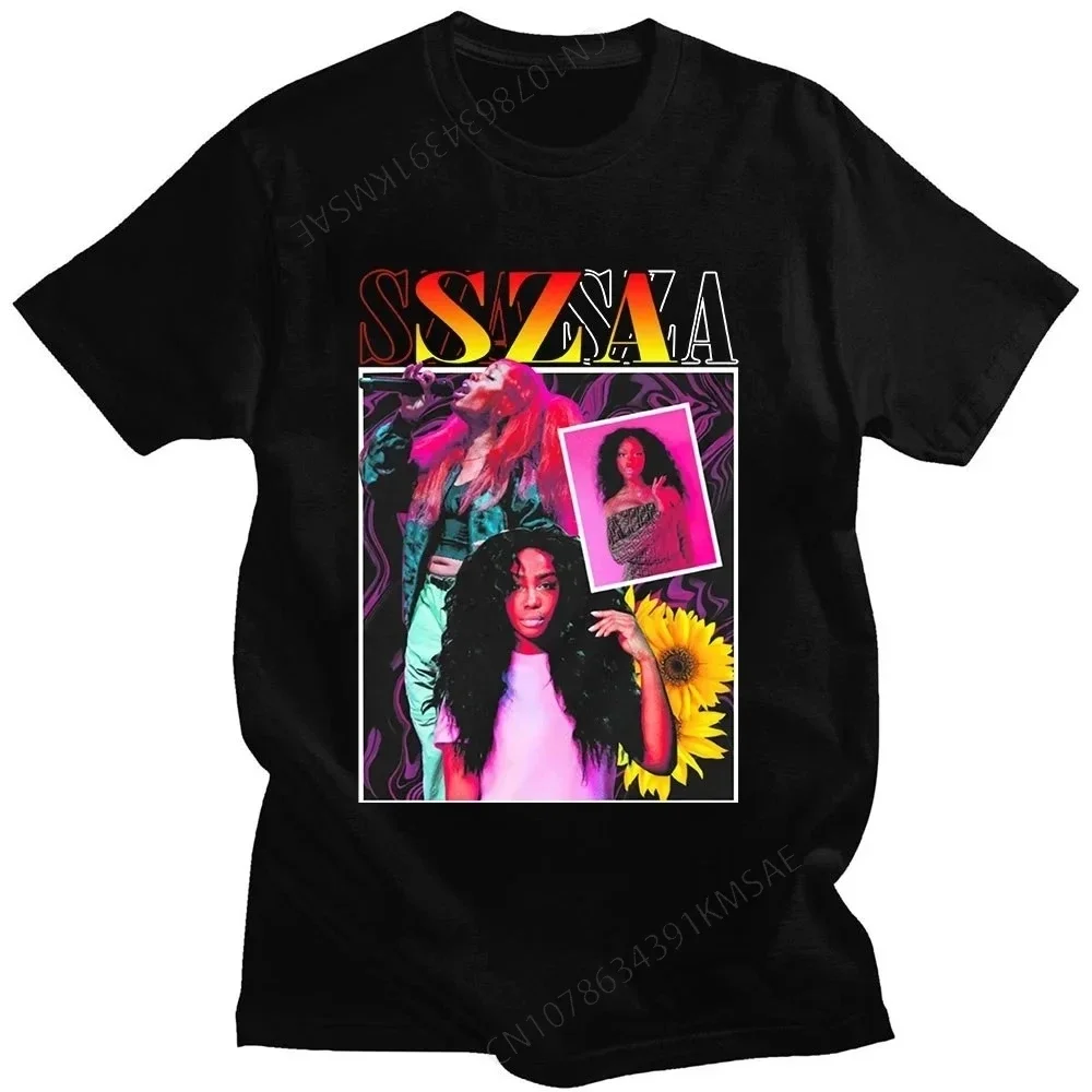 Men Hip Hop Harajuku Streetwear Summer Tees Rapper SZA CTRL X SOS Album Print T-shirt Vintage 90s Unisex T Shirt Oversized Tops