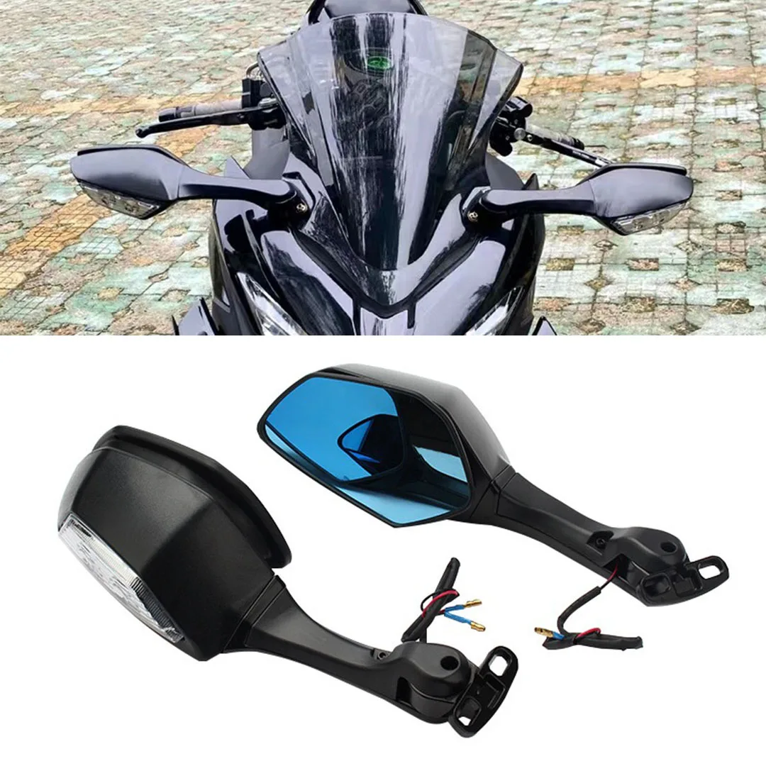 Motorcycle Rear View Mirrors For KAWASAKI Ninja400 Ninja 250 300 400 650 ZX6R 636 ZX10R Side Review Mirror With Signal Lamp