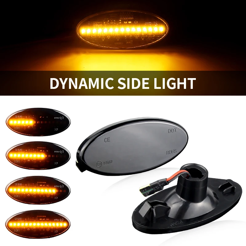 2pcs LED Side Marker Lamp Black Lens For Renault Master MK3 Vauxhall Movano Nissan NV400 Van X62 X62B 2010 2011-2020 261B00001R